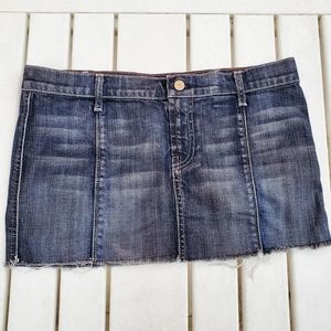 7 For All Mankind Blue Denim Mini Skirt